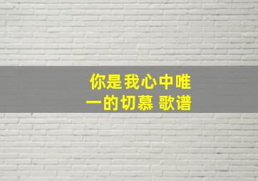 你是我心中唯一的切慕 歌谱